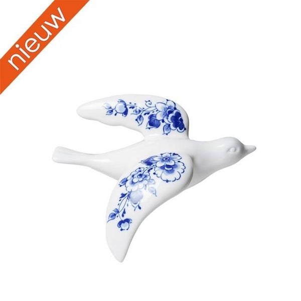 Heinen Delfts Blauw Wandvogel 4