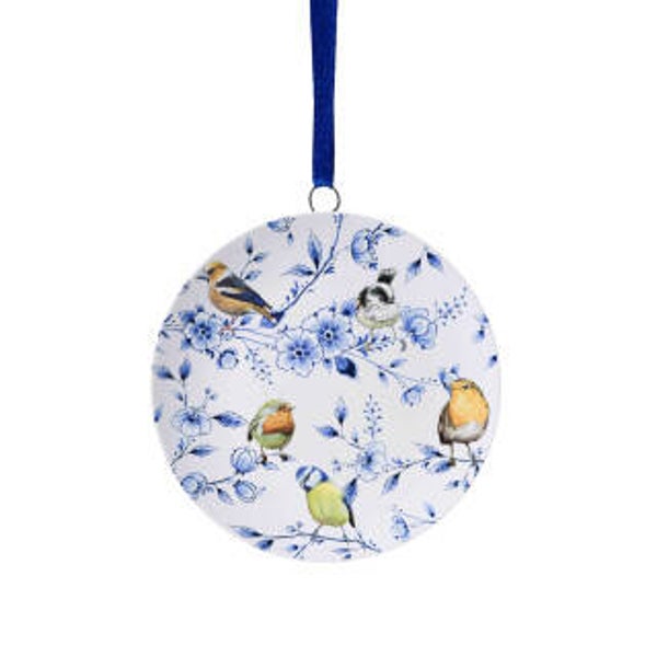 Heinen Delfts Blauw Mini Wandbordje Vogels
