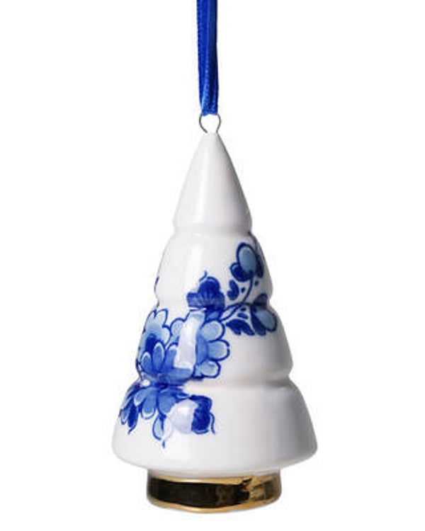 Heinen Delfts Blauw Kerstornament Kerstboom Kegel