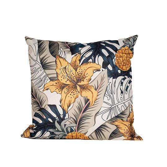 Tuinkussen - 45 x 45 Bloemen en Ananas