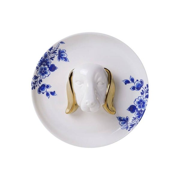 Heinen Delfts Blauw Wandbord 3D Hond - 20 cm