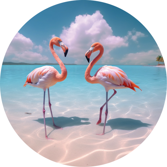 Muurcirckel 20 cm - Flamingo