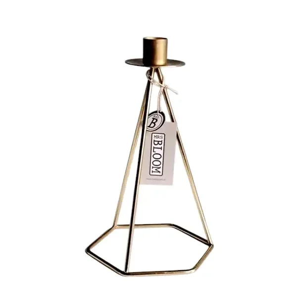 Kandelaar Hexagon Goud