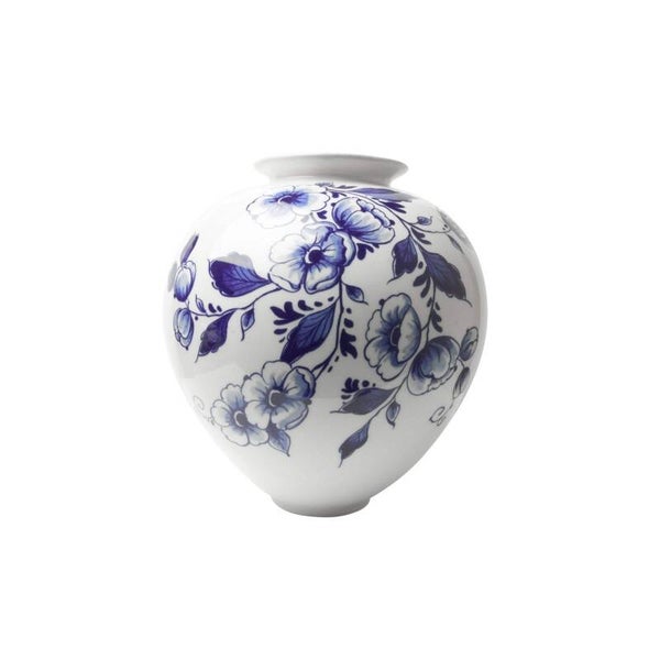 Heinen Delfts Blauw Bolvaas Bloemen Groot