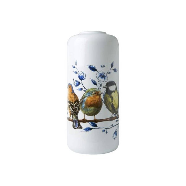 Heinen Delfts Blauw Vaas Bosvogels
