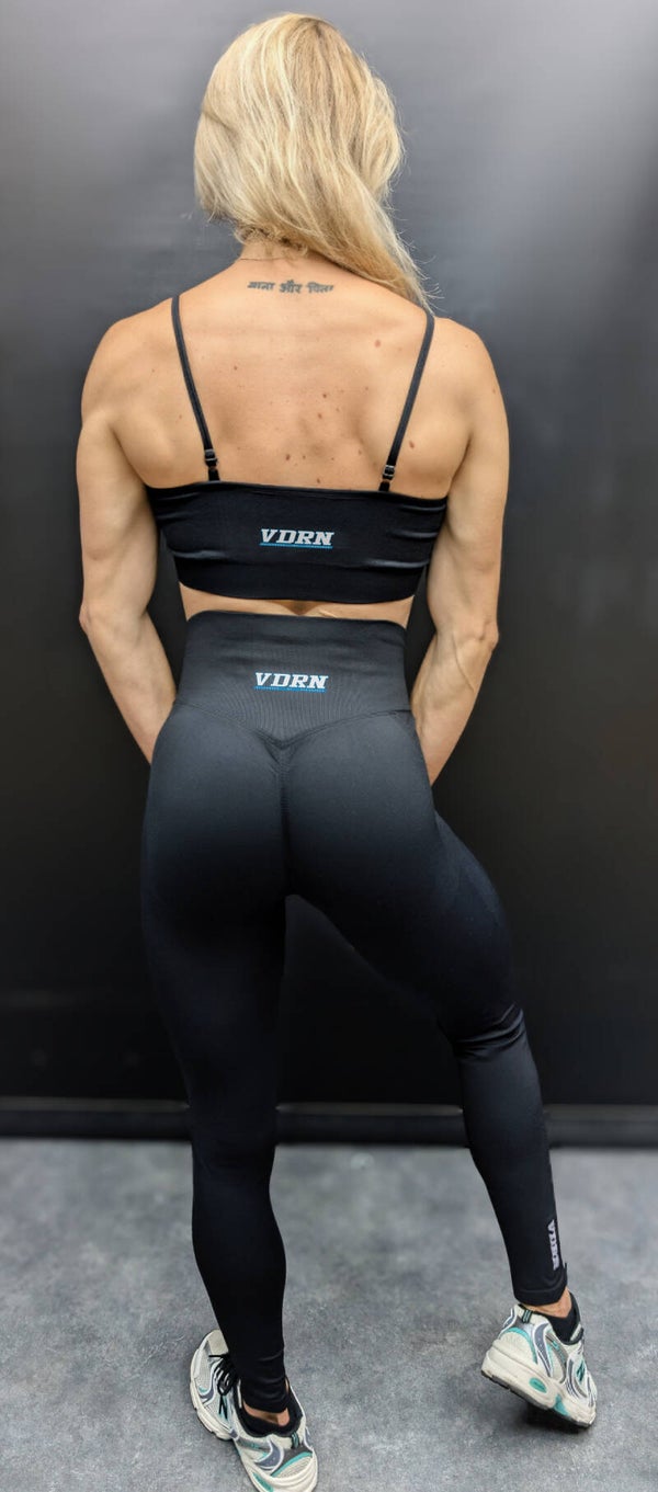 VDRN Scrunch Legging + Seamless Bra Black-Blue