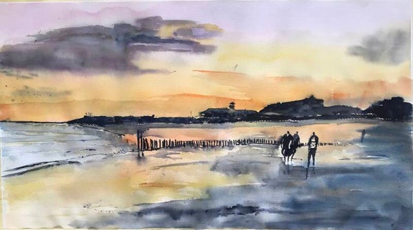 Aquarel Vlissingen Badstrand