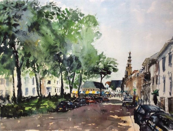 Aquarel Middelburg, Dam