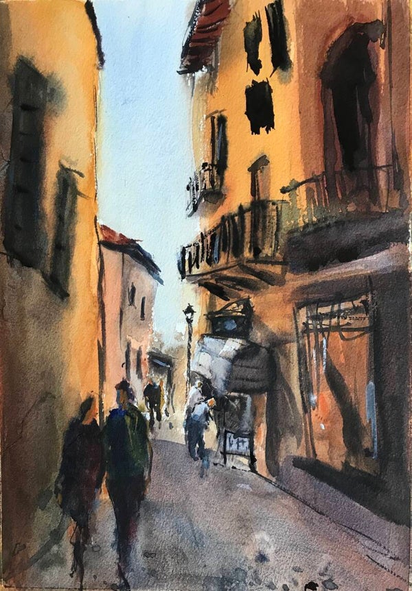 Aquarel Italie,  Bellagio