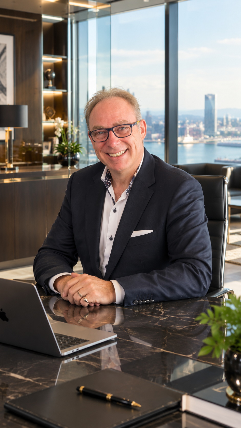 Dirk Van Driessche at work in his office