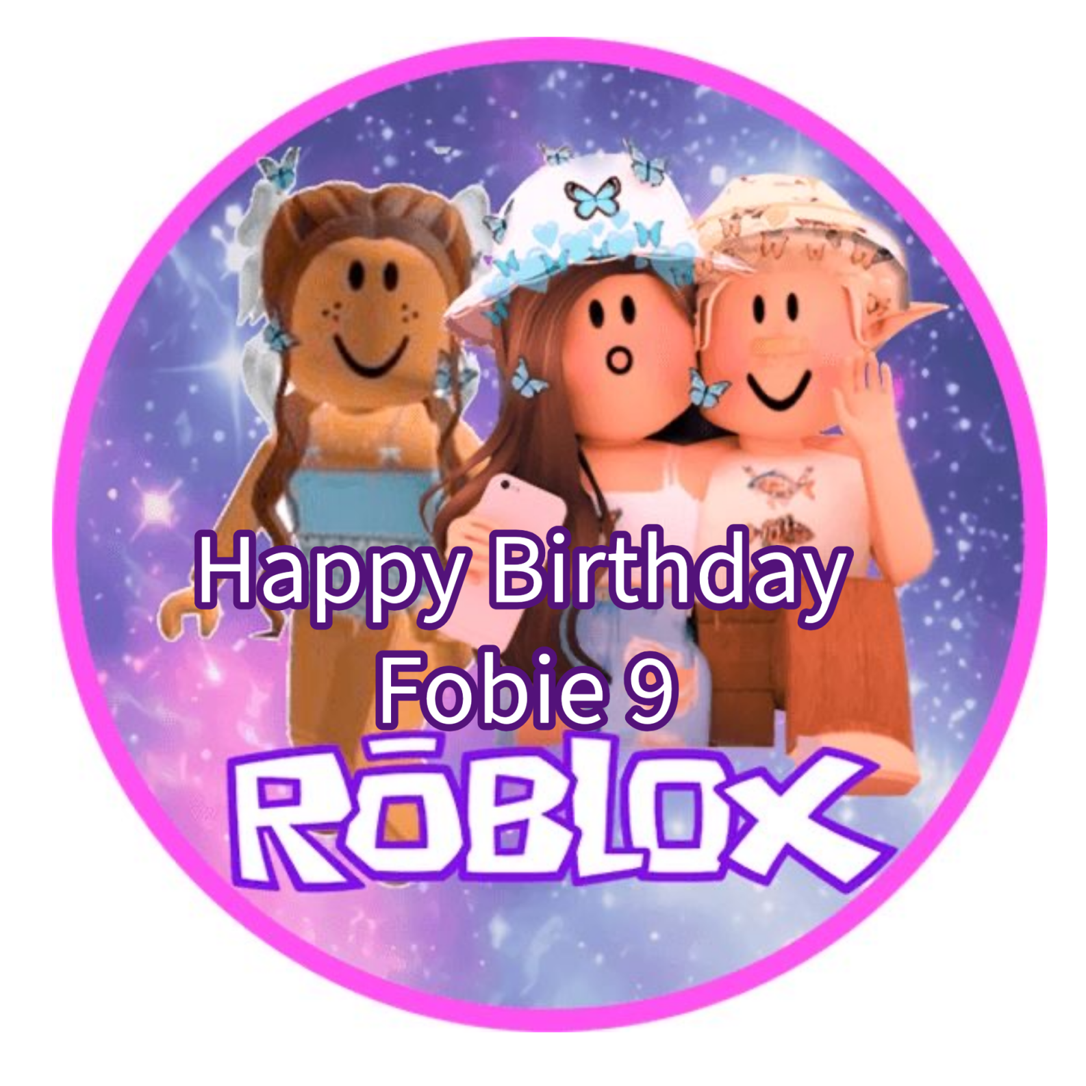 🎂ROBLOX GIRLS 🎂PERSONALISED Edible Cake Topper ICING SHEET
