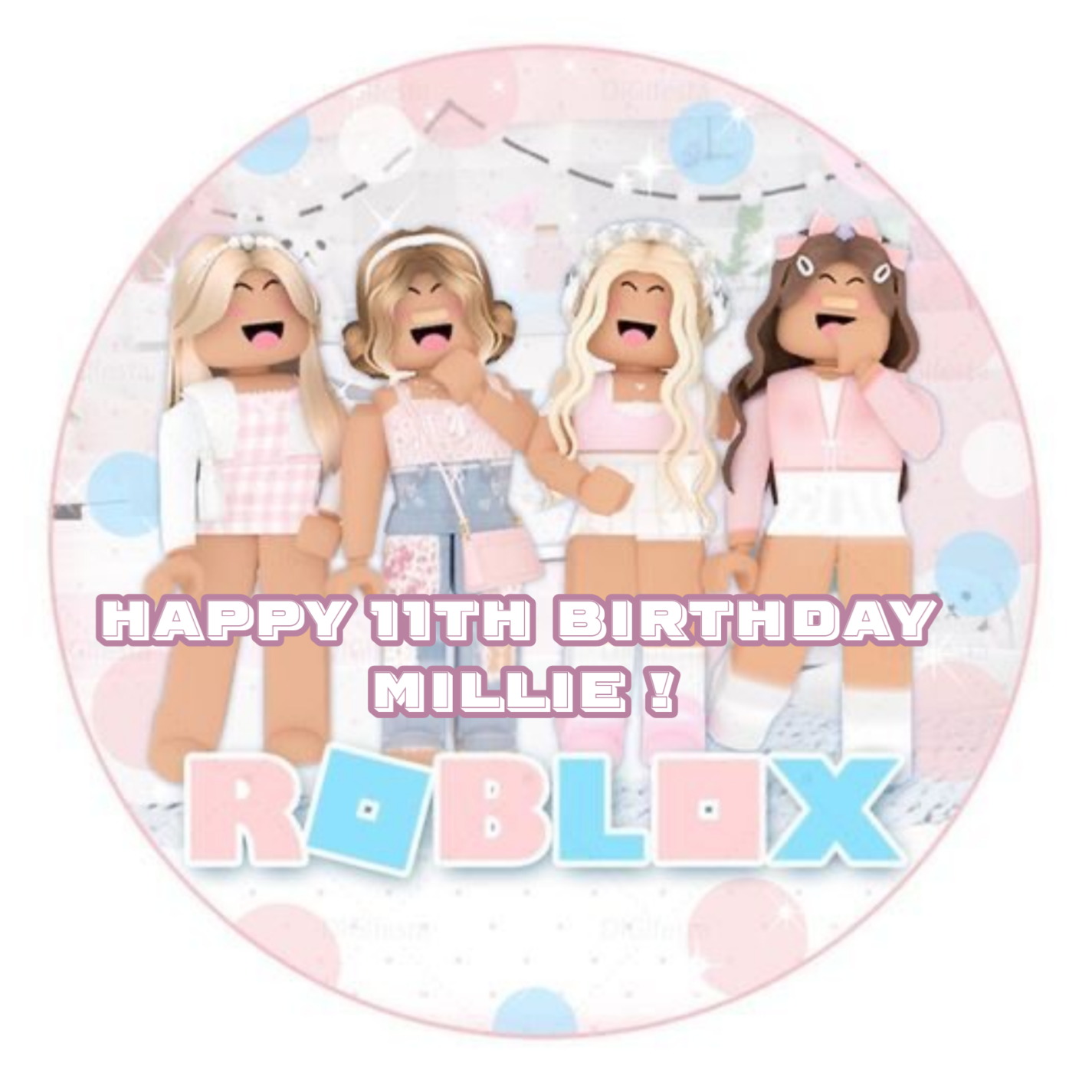 🎂ROBLOX GIRLS 🎂PERSONALISED Edible Cake Topper ICING SHEET