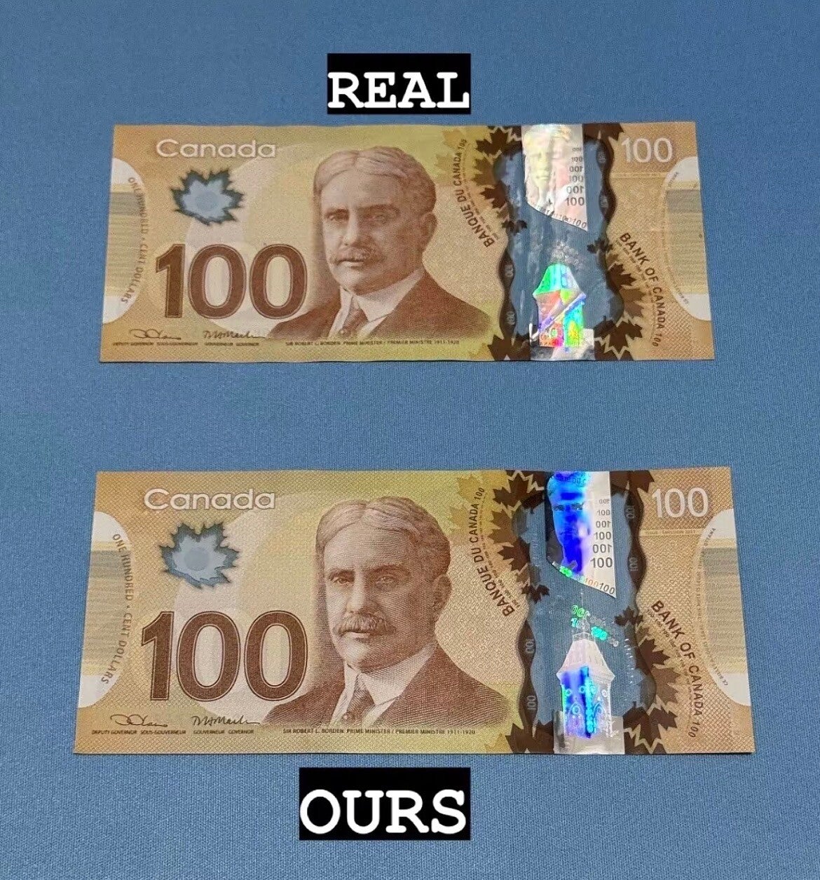 100 dollar Canadian bill