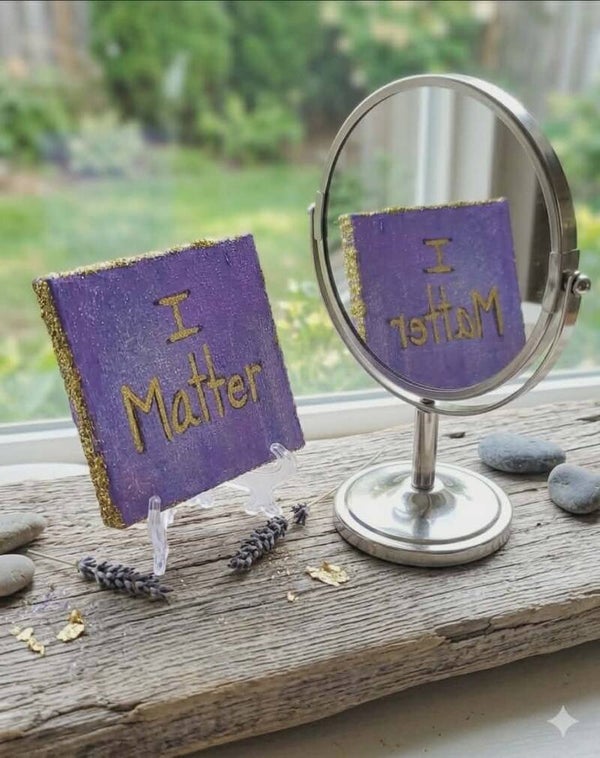 Affirmations (HOPE TOKEN) Mirror-Writing-Art Mini Magnetic Acrylic Canvas