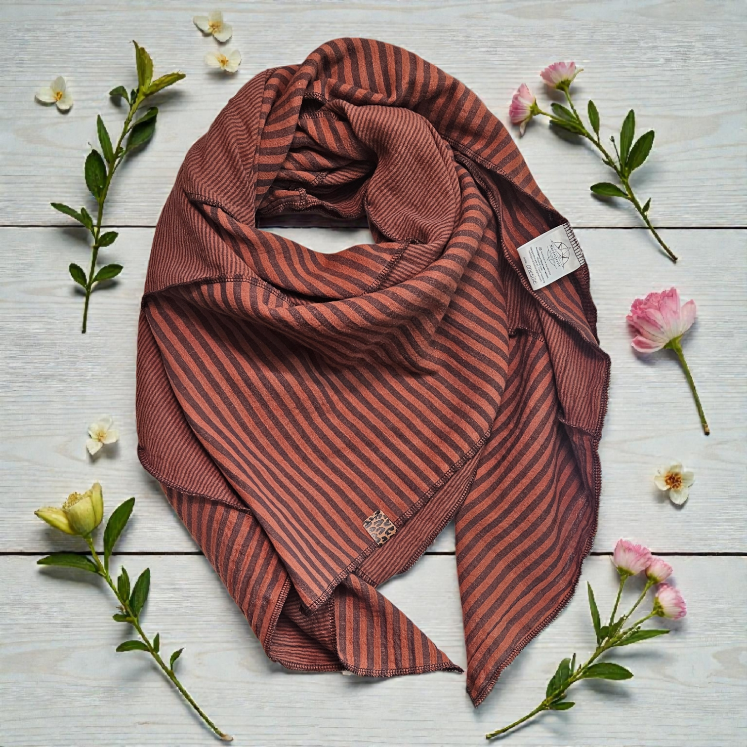 XXL Musselintuch Patch braun