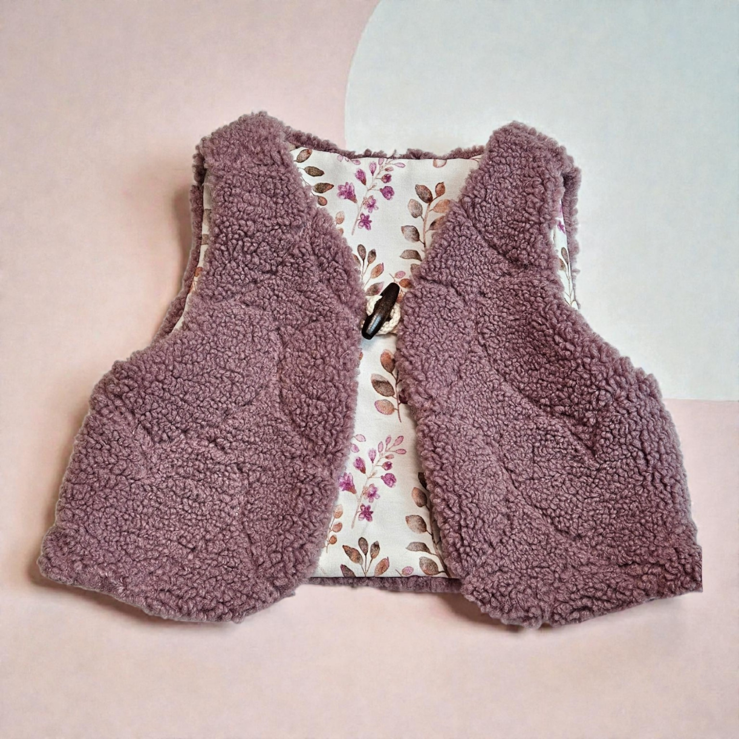 Curly Fleece Weste mauve