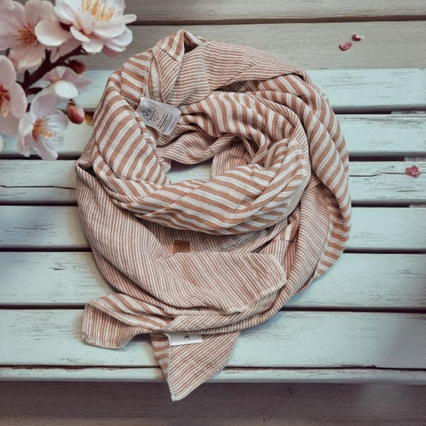 XXL Musselintuch Pacht stripes sand