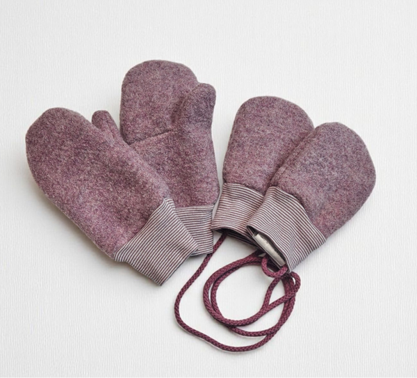 Wollwalk Handschuhe altrosé meliert
