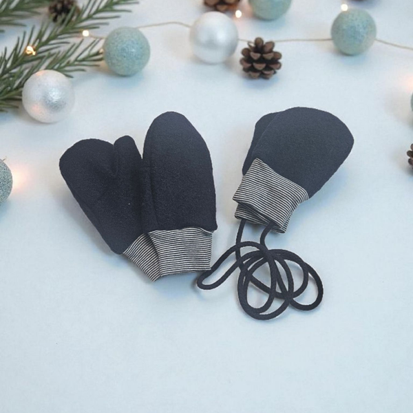 Wollwalk Handschuhe marine blau