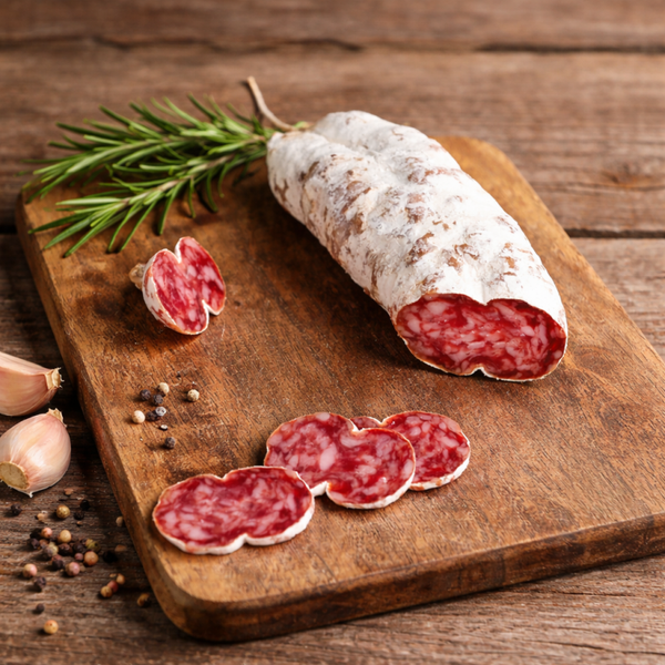 Saucisson sec pur porc des cévennes artisanal (France)