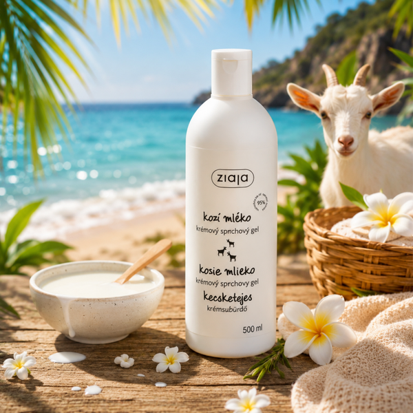 Crème de douche hydratante au lait de chèvre.