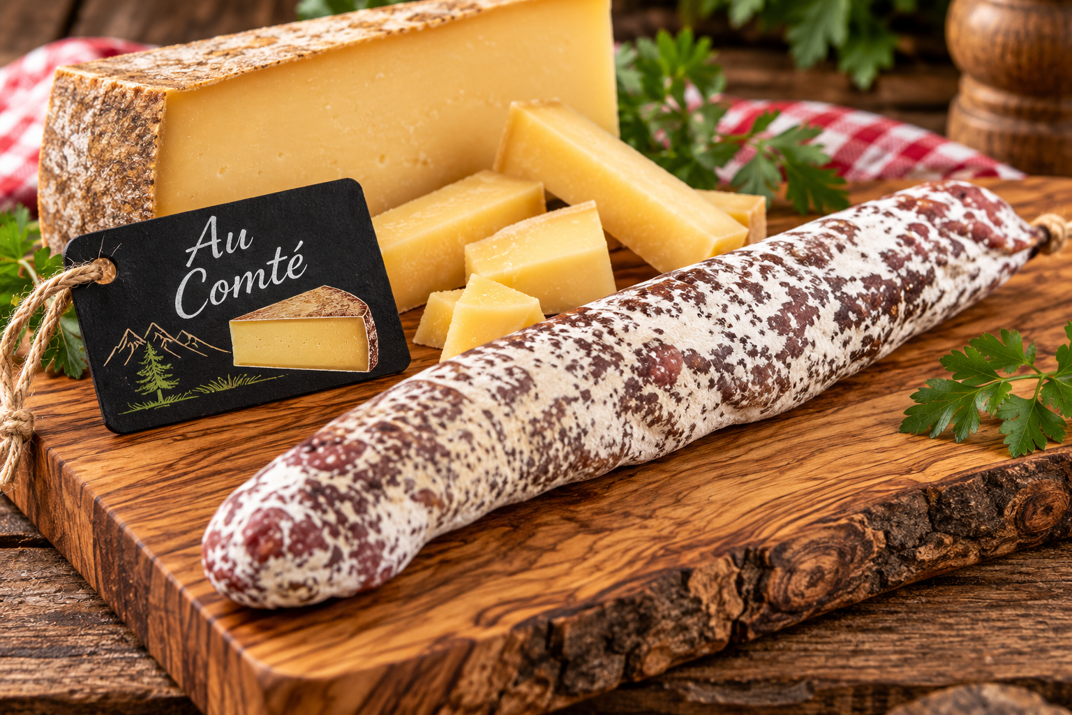 Saucisson sec au comté, environ 180g - Sans colorant, embossage naturel