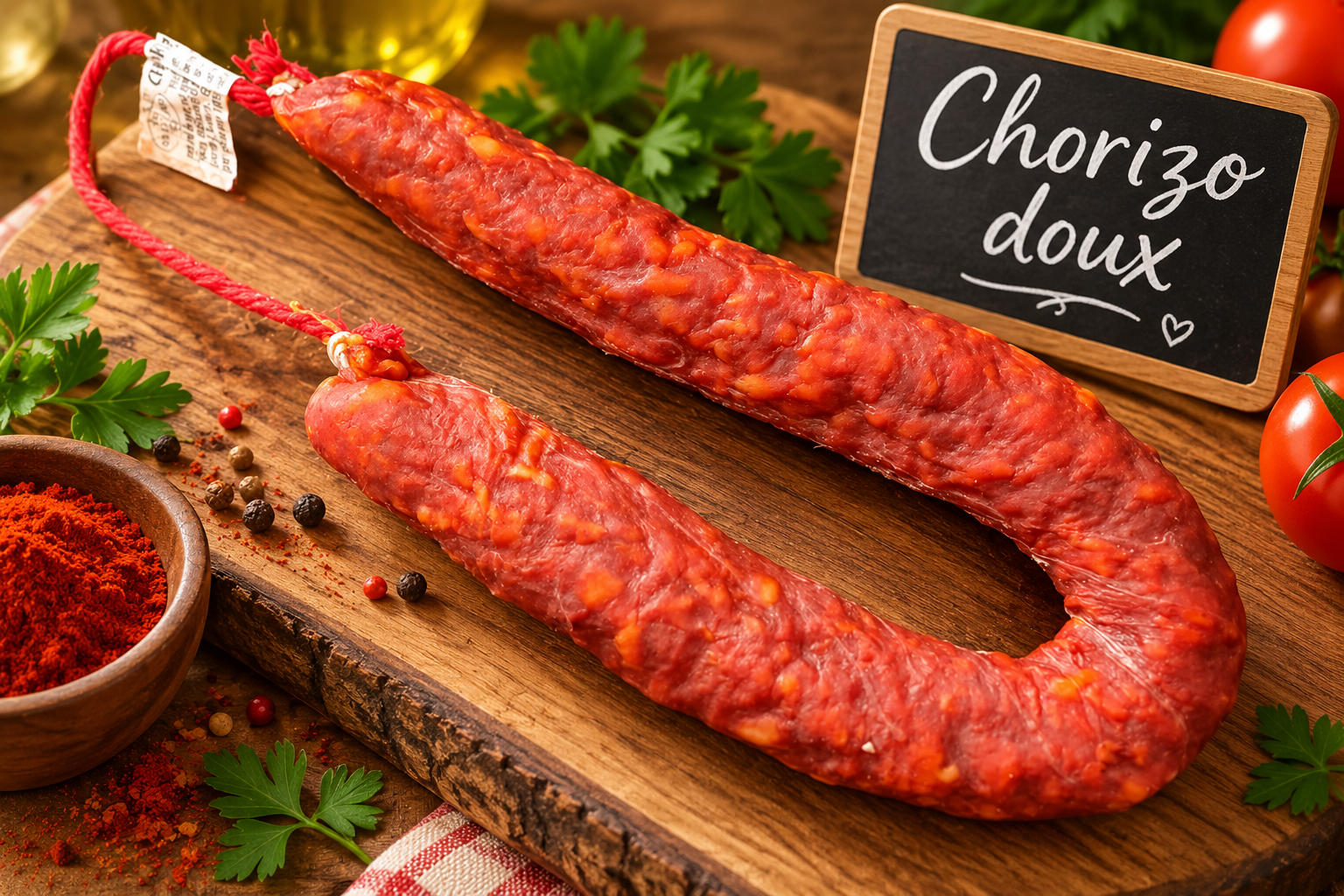 Chorizo piquant Doux - Fabriqué en Auvergne, 160-180g