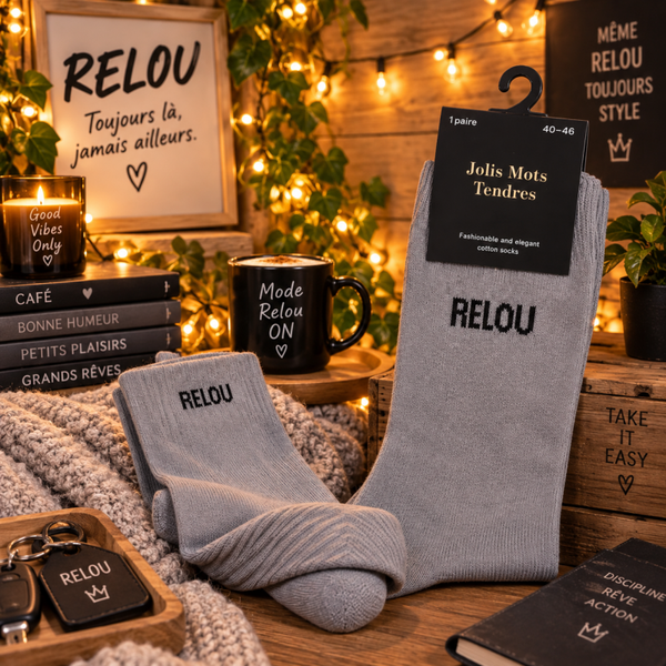 Chaussettes fun "Relou" Gris TU 40/46