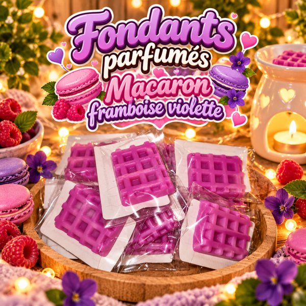 Fondants parfumés Macaron framboise violette