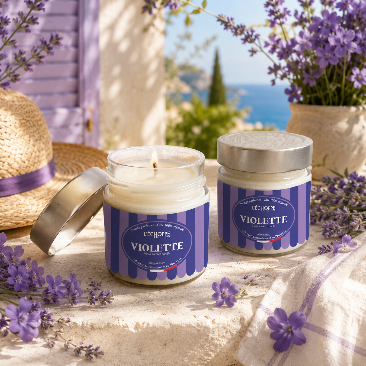 Bougie Violette  180gr 45h de diffusion