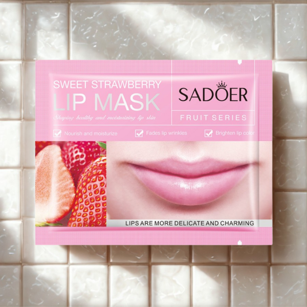 Masque lèvres à la fraise.