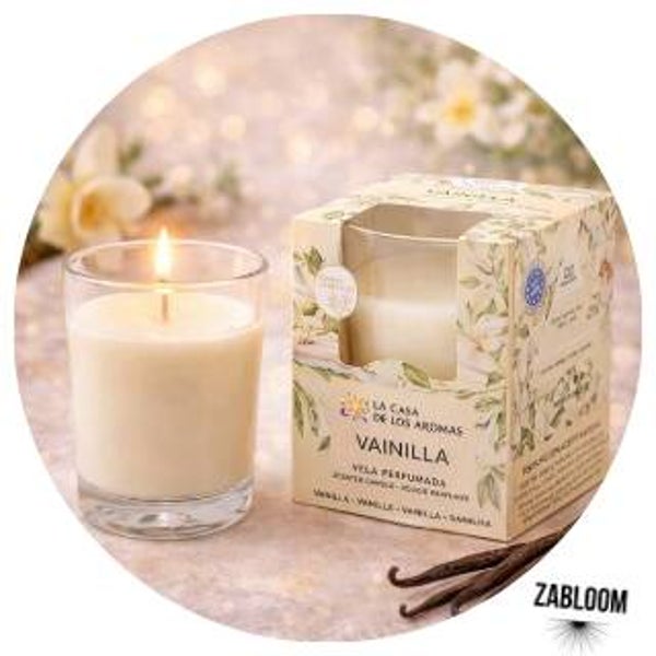 Bougie vanille cire végétale +- 30heures de diffusion
