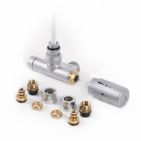 Haakse thermostatische radiatorkraan set met geïntegreerde immersion buis