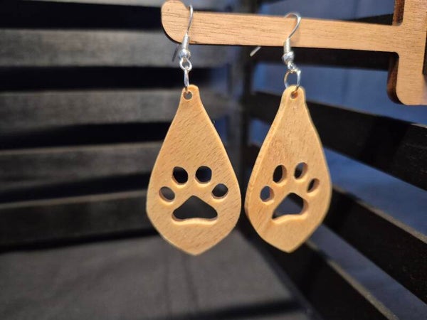 Boucles d'oreilles Pattes de chiens cravate