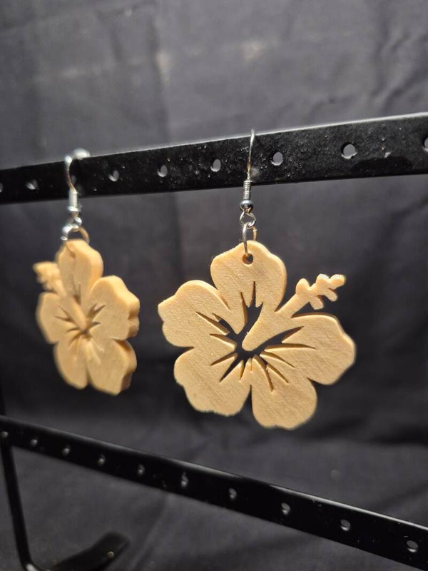 Boucles d'oreilles Hibiscus détouré