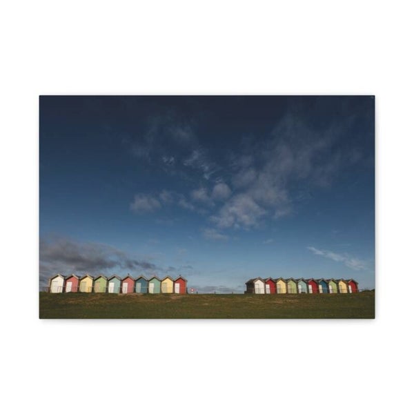 Blyth Beach Huts Canvas (18″ x 12″)