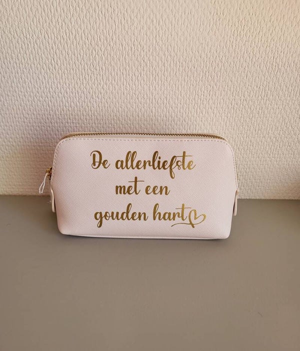 Boutique make-uptas wit - Gouden hart