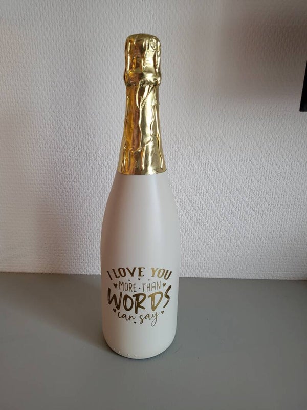 Luxe cava fles - I love you