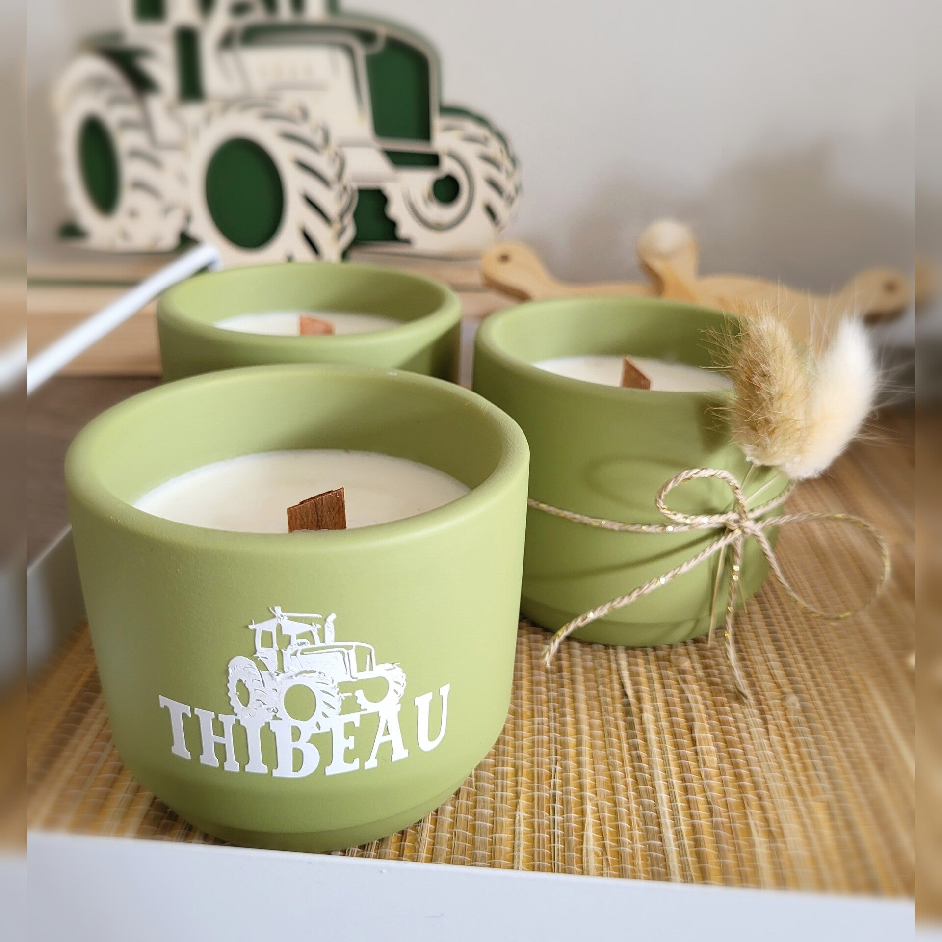 Kaars keramiek Groen