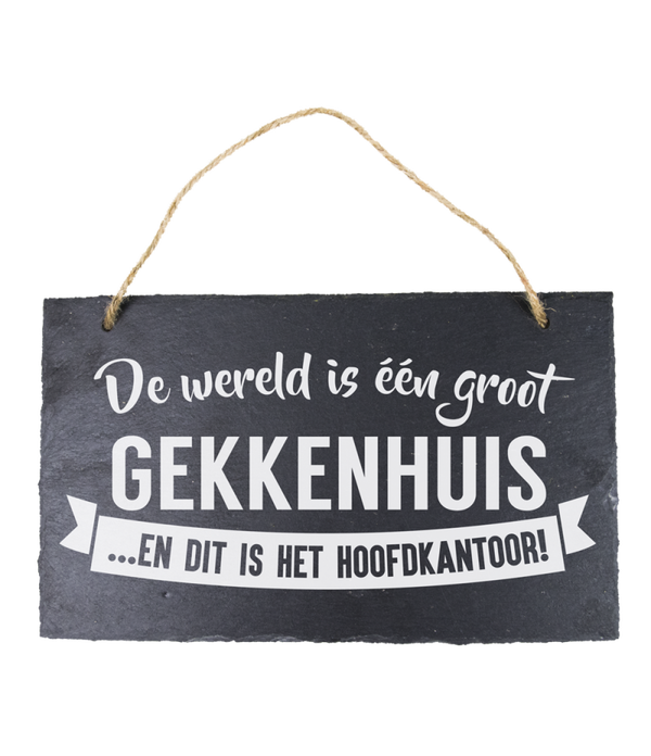 Ophangbord leisteen - Gekkenhuis