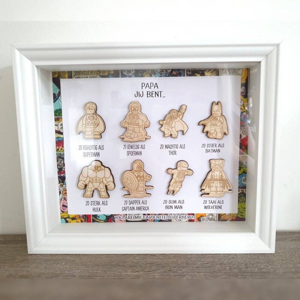 3D Kader Superhelden hout