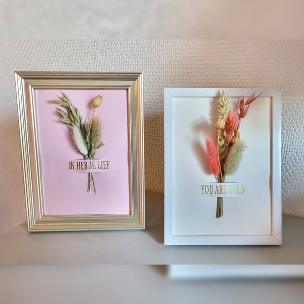 Kader met droogbloemen