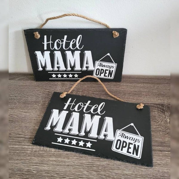 Ophangbord leisteen - Hotel mama