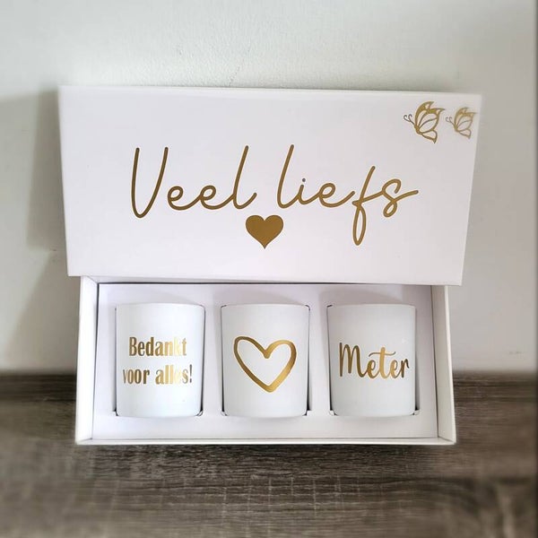 Luxe giftbox Set Van 3 Geurkaarsen