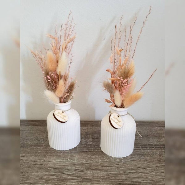 Vaas ribbel droogbloemen