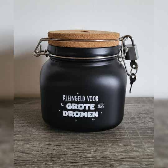 Spaarpot zwart - Grote dromen