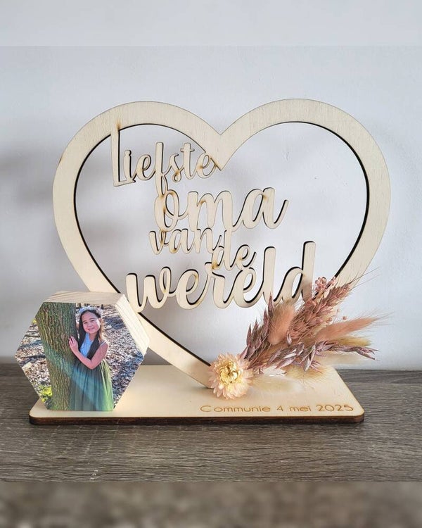 Flower hoop hart tekst - foto