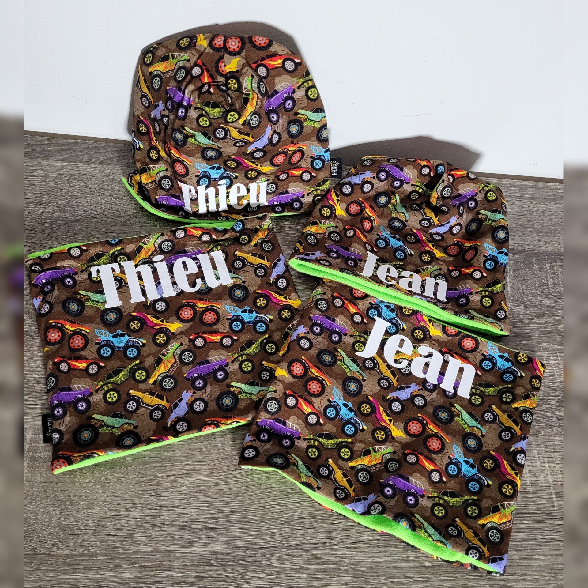 Monster Truck kindermuts & lus sjaal set