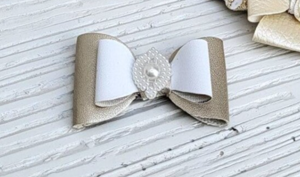 Strik goud/wit 2 lagen