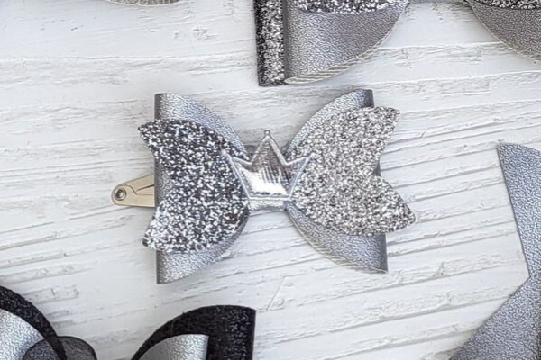 Strik zilver glitter kroontje